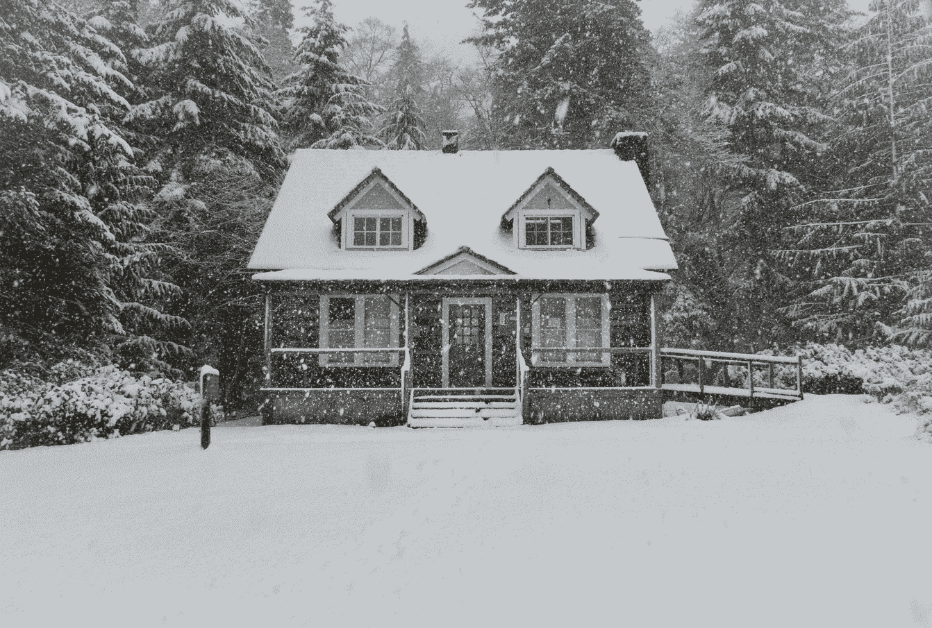 Snowy house