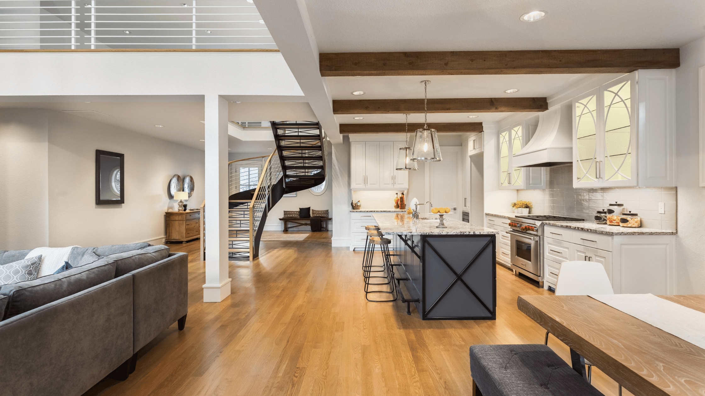 living room with wood floors